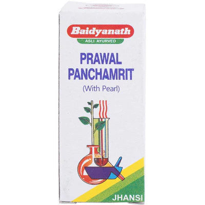 Baidyanath Prawal Panchamrit (Moti Yukta) (10tab) for Bloating, Digestive Disorders, Pitta