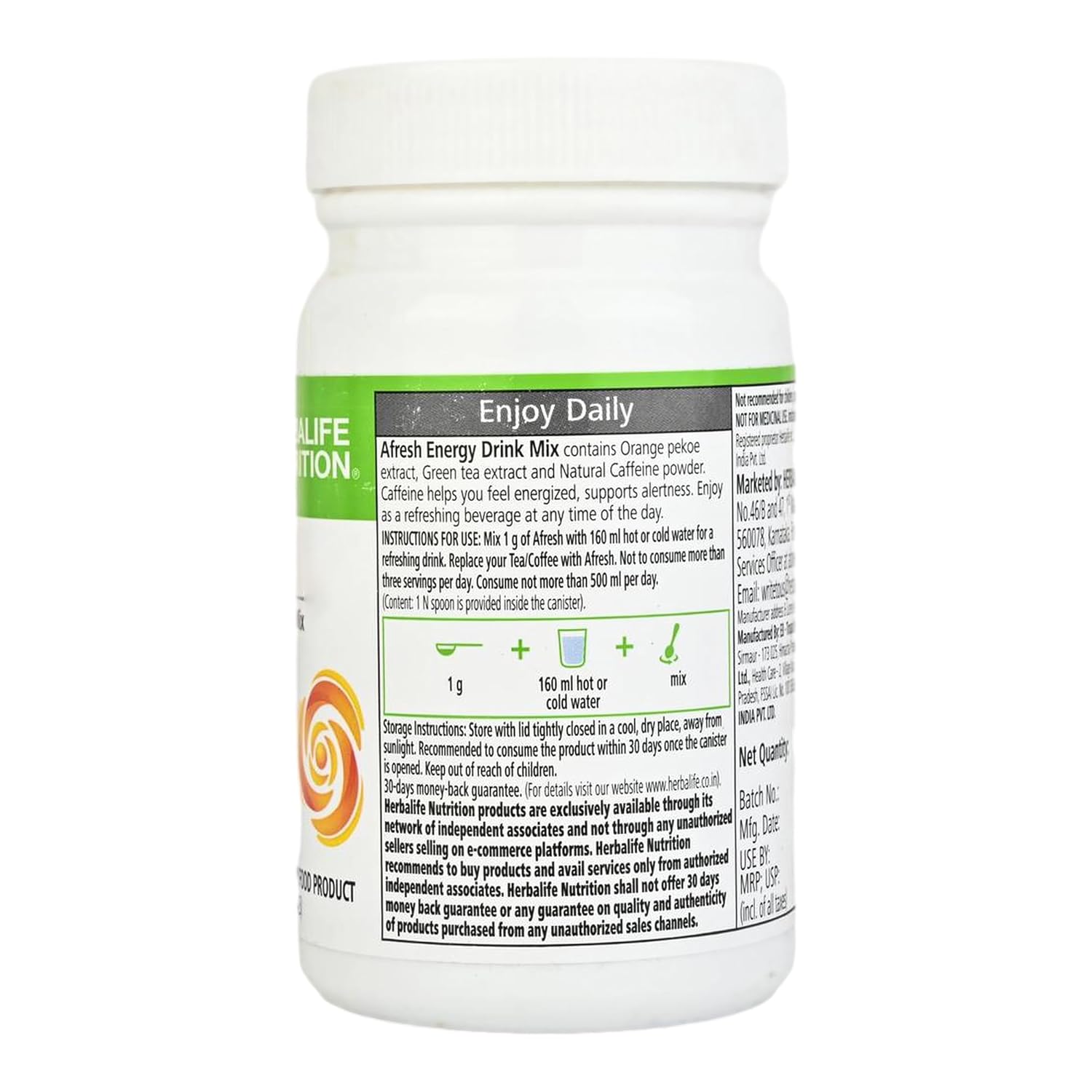 Herbalife Afresh Energy Drink Mix - 50 gm - Cinnamon