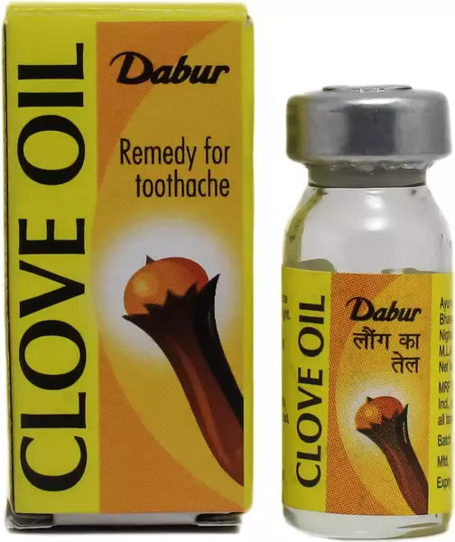 Dabur Ayurvedic Clove Oil (2ml) for kill bacteria toothache and muscle pain