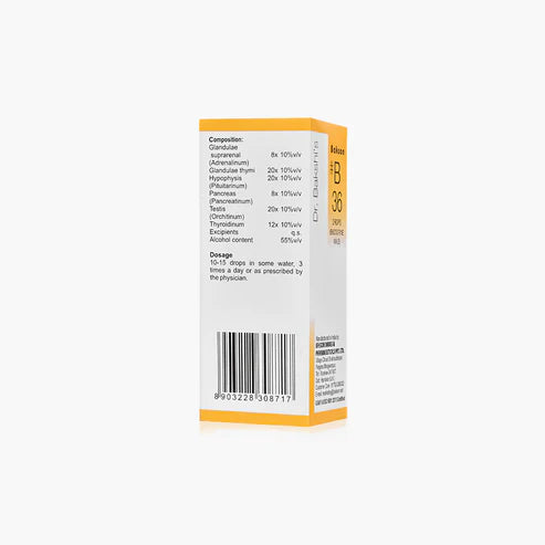 Bakson B36 Endocrine Drops (Male) (30ml) For Endocrine Disorders of Men, gland swelling, thyroid, weight gain