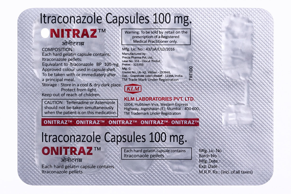 KLM Onitraz 10 Capsules in 1 strip