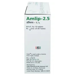 Amlip 2.5 mg- 100 Tablets for Hypertension (high blood pressure)