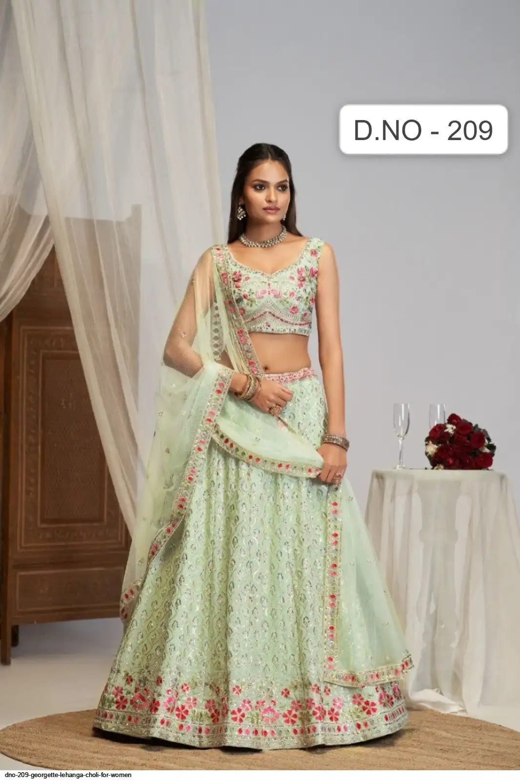 DNO 209 GEORGETTE LEHANGA CHOLI FOR WOMEN