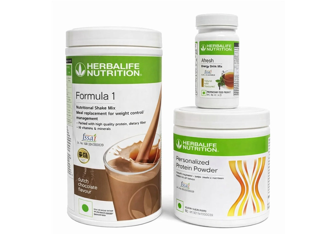 Herblife Nutrition Shake Mix Dutch Chocolate Flavour 500g With Protine Powder 200g And Tulshi Afresh 50g