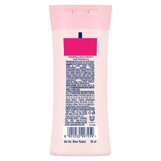 Vaseline Daily Brightening Body Lotion For Healthy & Glowing Skin with Niacinamide 90ml