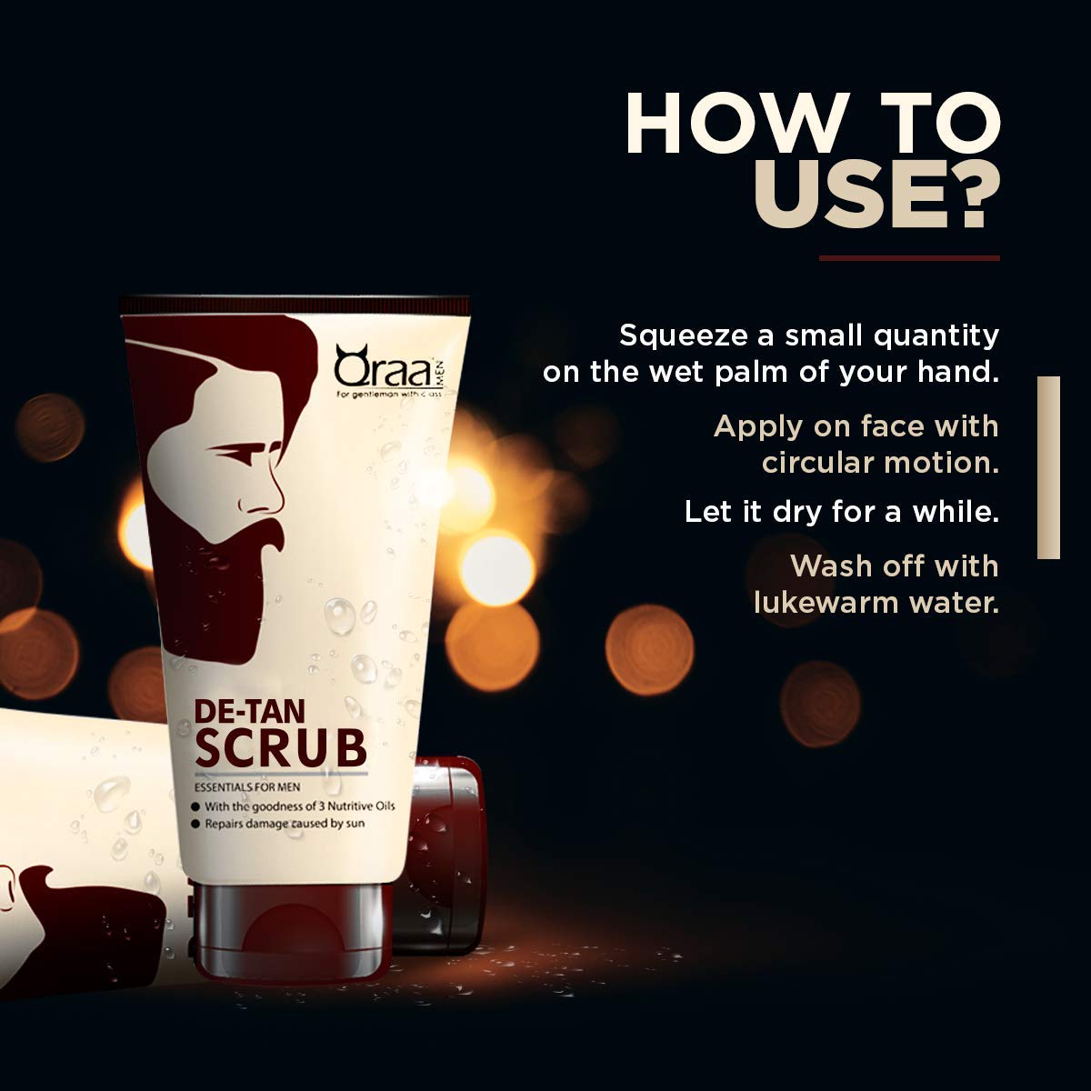 Qraa De-Tan Scrub For Men – 100 g For sun damage, lightening and brightening skin