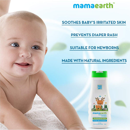 Mamaearth Dusting Powder with Organic Oatmeal & Arrowroot Powder for Babies – 300g