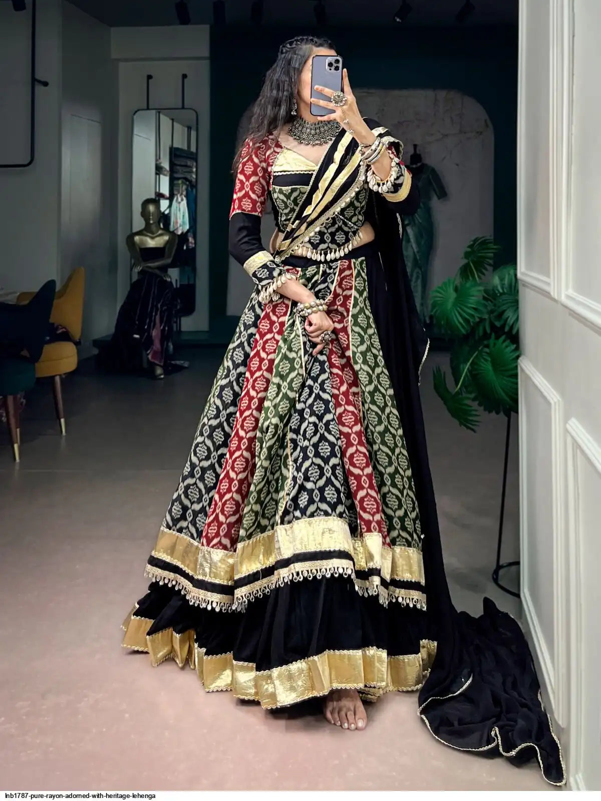 LNB1787 PURE RAYON ADORNED WITH HERITAGE LEHENGA