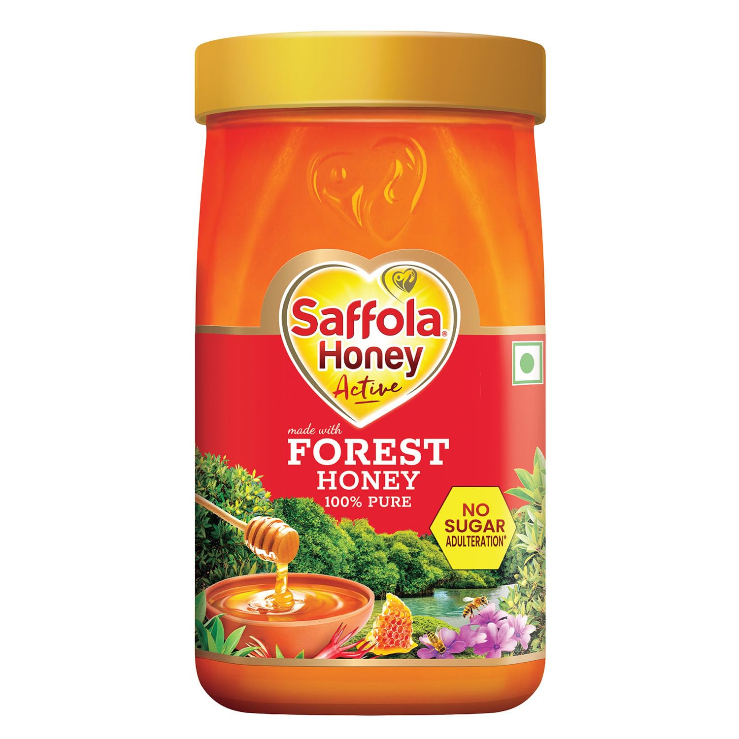 Saffola Honey Active, 1kg, Made with Sundarban Forest Honey, 100% Pure Honey, No sugar adulteration, Natural Immunity booster