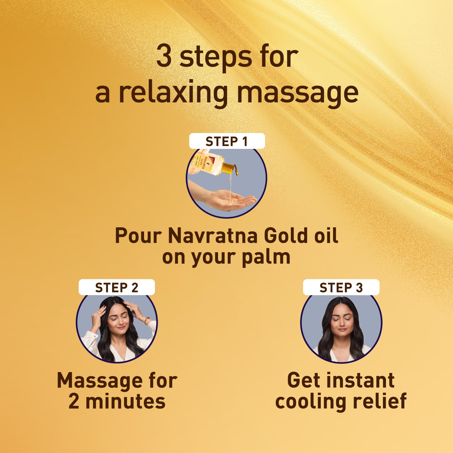 Navratna Gold Ayurvedic Cool Oil | Goodness of Almonds | Non-Sticky and Fresh Lily Fragrance | 200ml