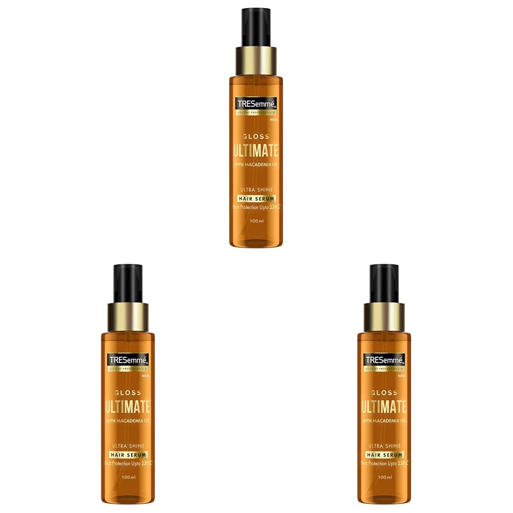 TRESemmé Gloss Ultimate Ultra Shine Hair Serum 100Ml With Macadamia Oil & Vitamin E, For Super Shiny Finish (Pack Of 3)