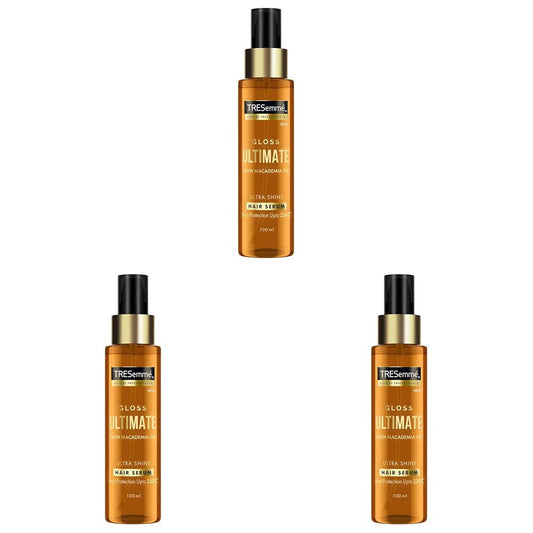 TRESemmé Gloss Ultimate Ultra Shine Hair Serum 100Ml With Macadamia Oil & Vitamin E, For Super Shiny Finish (Pack Of 3)