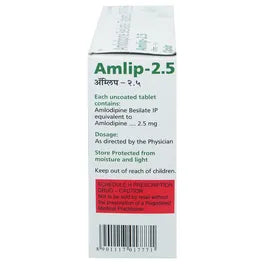 Amlip 2.5 mg- 100 Tablets for Hypertension (high blood pressure)