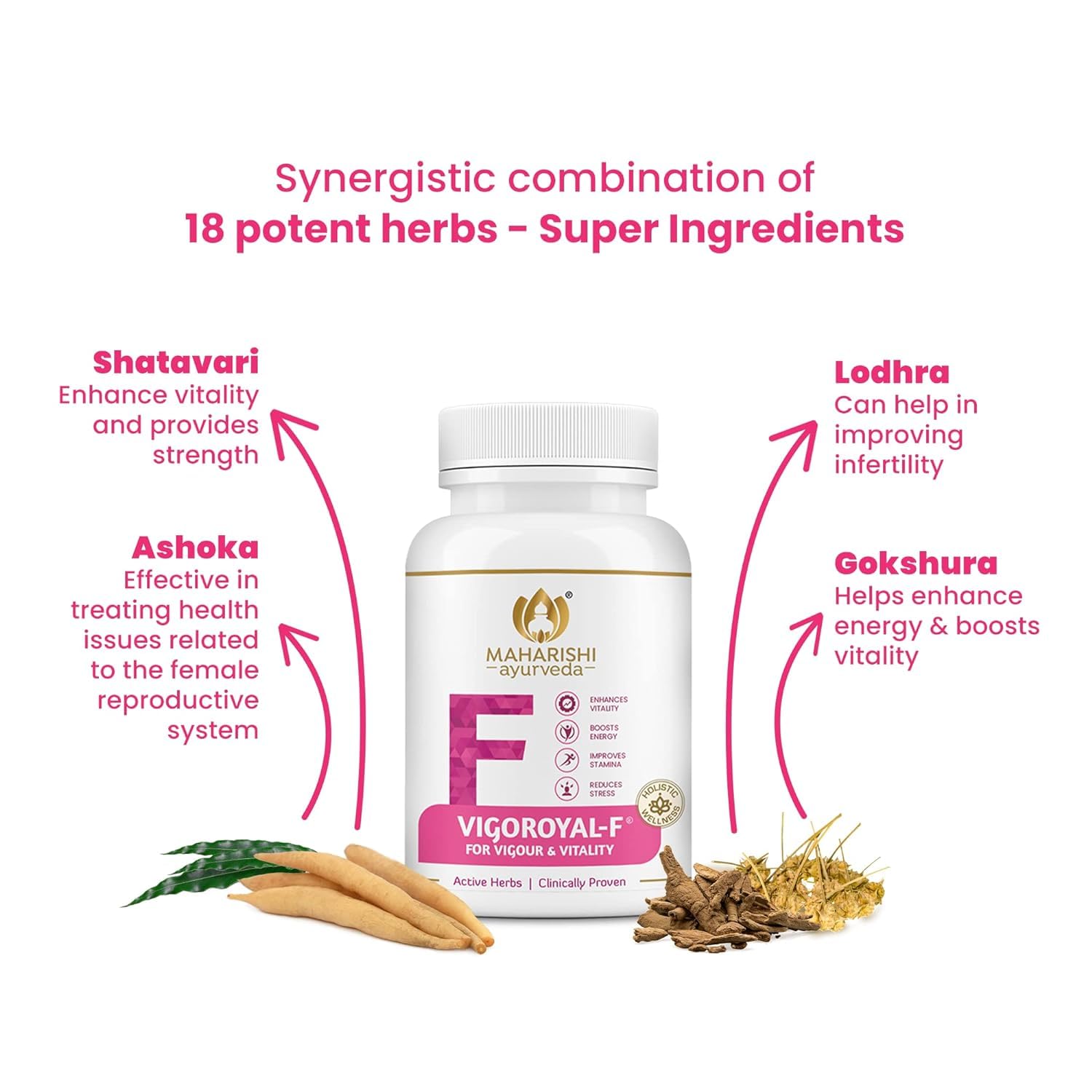 Maharishi Ayurveda Vigoroyal-F Tablet 60 Tablets For stress, vitality, energy, stamina