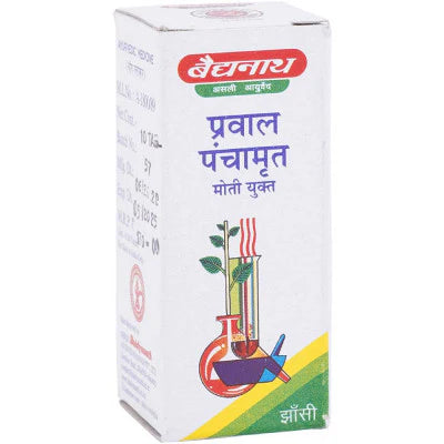 Baidyanath Prawal Panchamrit (Moti Yukta) (10tab) for Bloating, Digestive Disorders, Pitta