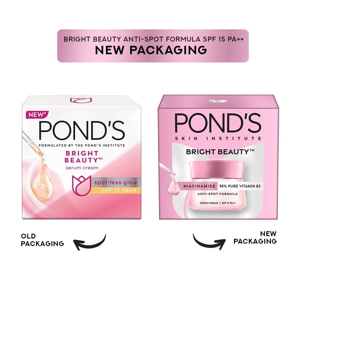 Pond's Bright Beauty SPF 15 Day Cream for Glowing Skin Daily Face Moisturizer- 50 G