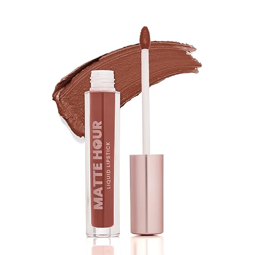 Swiss Beauty Matte Hour Liquid Lipstick | Non-Transfer Formula | Highly Pigmented | Up To 10-Hour Wear | Waterproof & Smudge-Proof | Enriched with Vitamin | Shade-9. Cinnamon Sour, 4.2ml