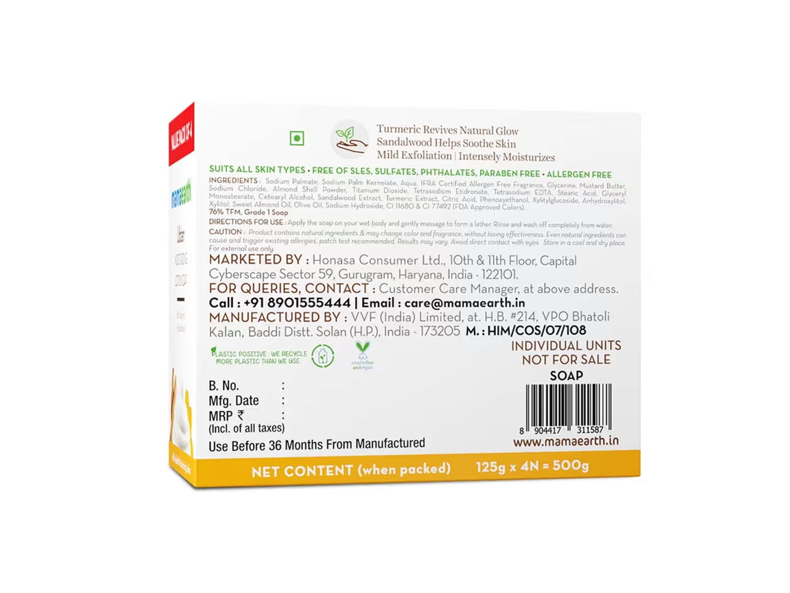 Mamaearth Ubtan Moisturizing Lotion Soap - (4 pcs)