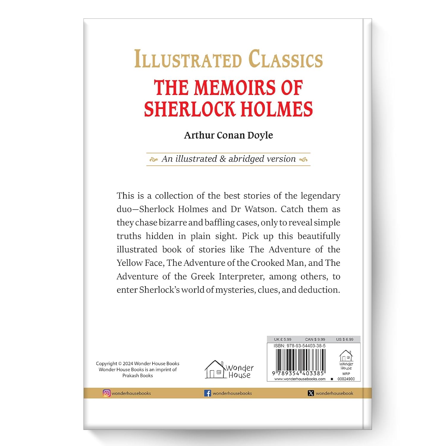 The Memoirs of Sherlock Holmes : Illustrated Abridged Children Classic English Novel with Review Questions (Hardback) Book