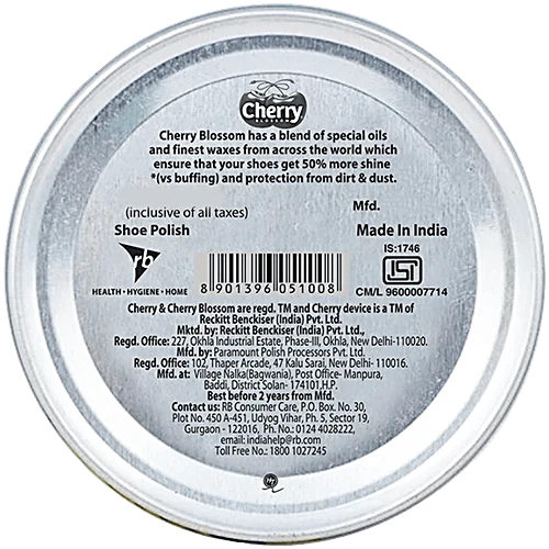 Cherry Blossom Black Wax Shoe Polish, 15 g