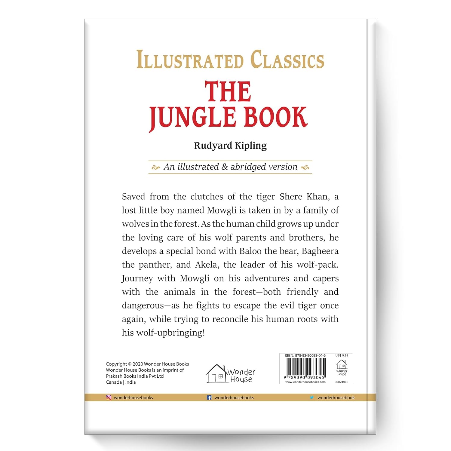 The Jungle Book: Illustrated Abridged Children Classics English Novel With Review Questions (Hardback) Hardcover  Book