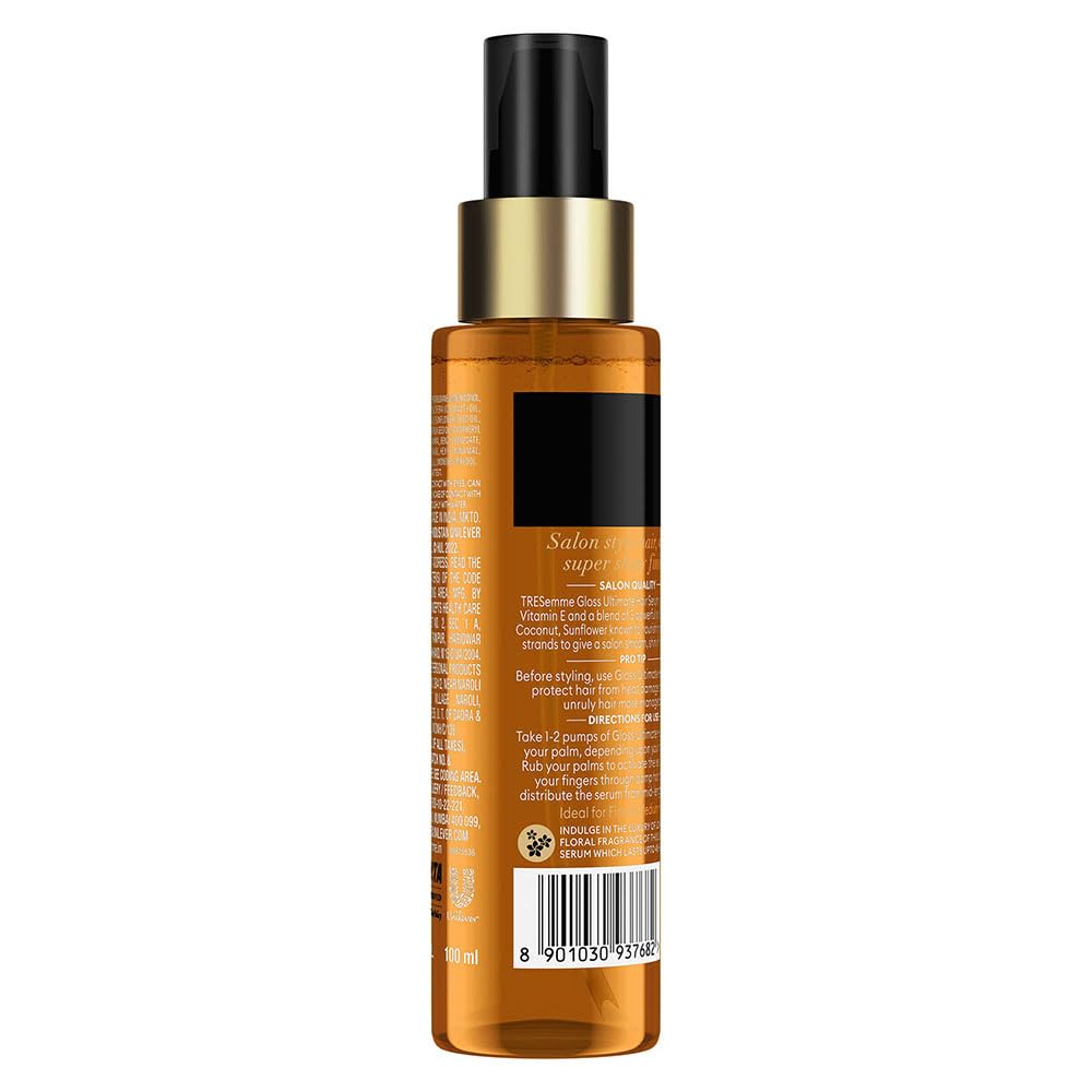 TRESemmé Gloss Ultimate Ultra Shine Hair Serum 100Ml With Macadamia Oil & Vitamin E, For Super Shiny Finish (Pack Of 3)