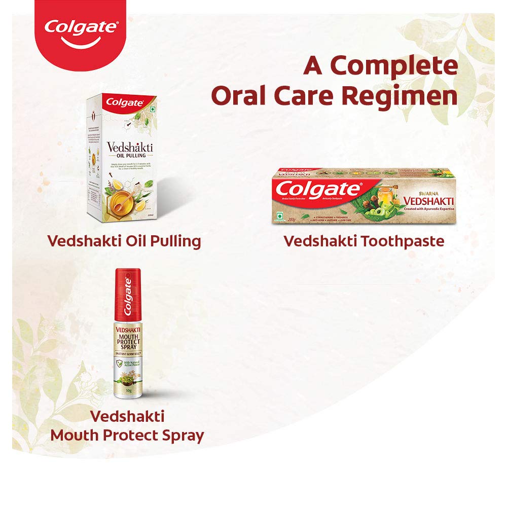 Colgate Vedshakti Oil Pulling 200ml with Clove, Lemon For oral health, keeping oral diseases at bay