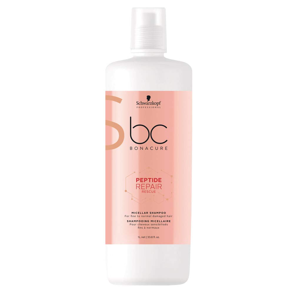 Schwarzkopf Professional Bonacure Peptide Repair Rescue Micellar Shampoo | For Damaged Hair | 1000ml