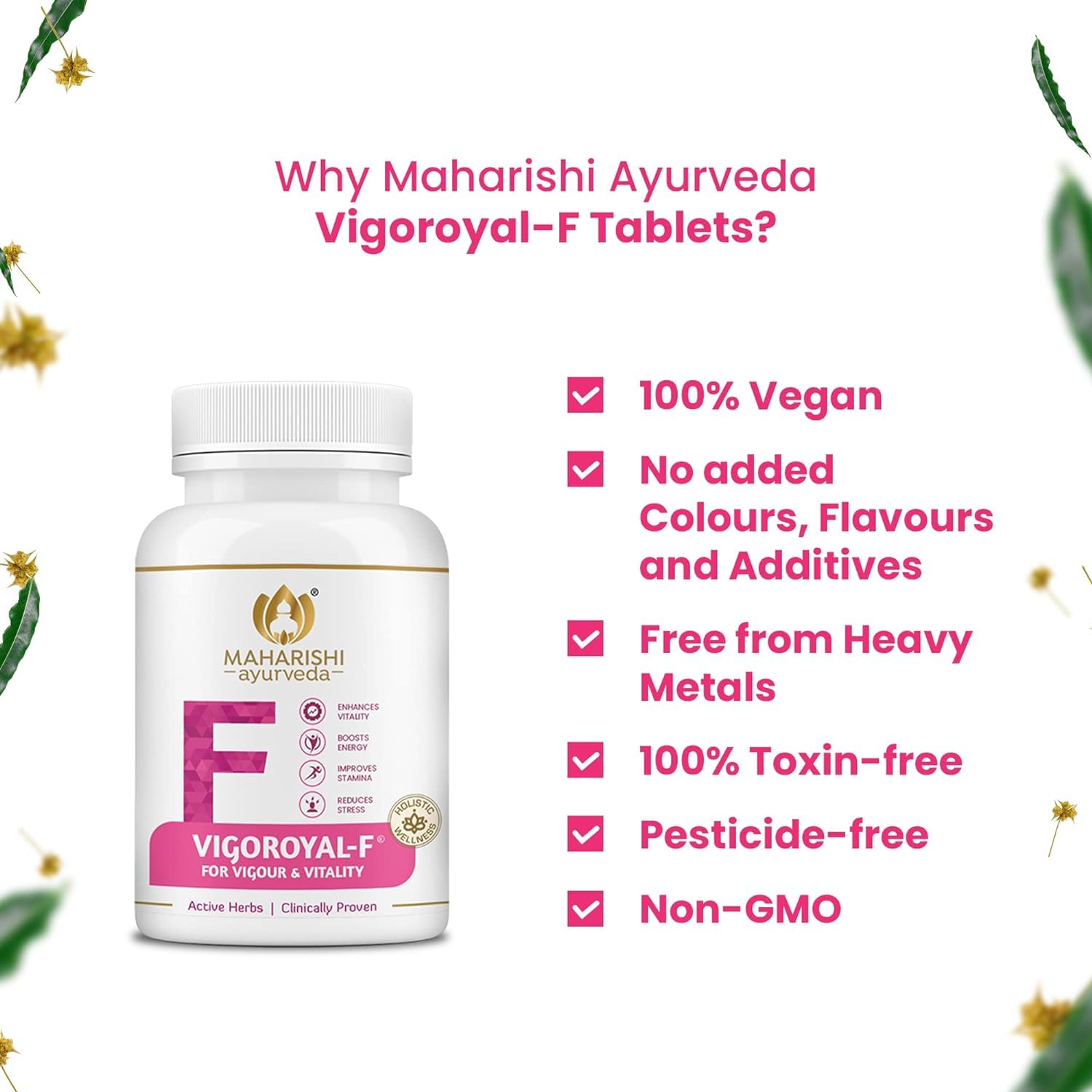 Maharishi Ayurveda Vigoroyal-F Tablet 60 Tablets For stress, vitality, energy, stamina