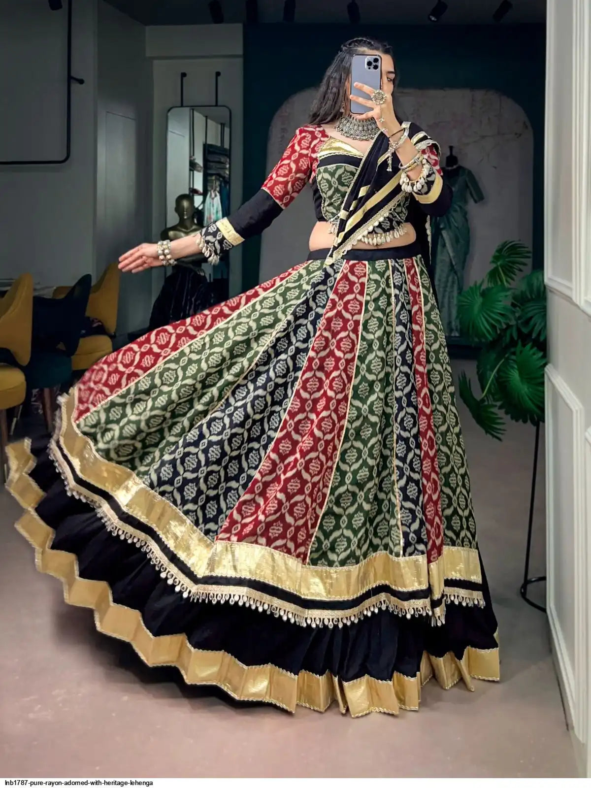 LNB1787 PURE RAYON ADORNED WITH HERITAGE LEHENGA