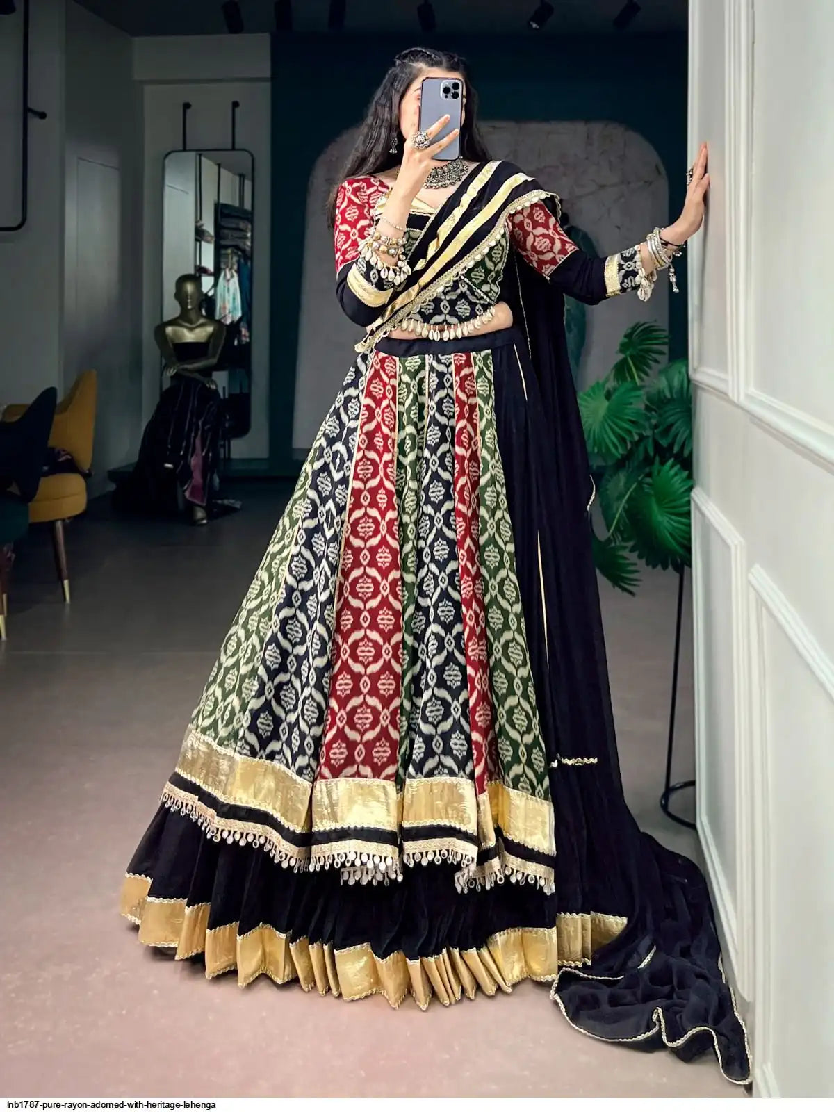 LNB1787 PURE RAYON ADORNED WITH HERITAGE LEHENGA