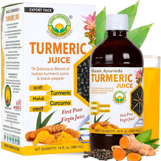 Basic Ayurveda Turmeric Juice 500 ml For blood sugar levels, immune function and digestive health