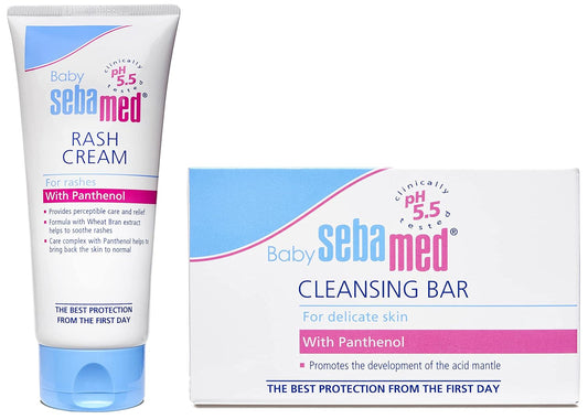 Sebamed Baby Rash Cream 100ml & Baby Cleansing Bar 100gm Combo