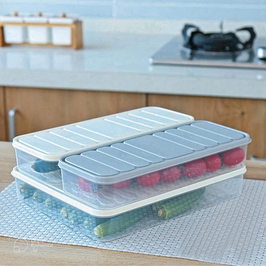 SMART SEAL Fridge Storage Container For Food,Set Of 3(1 Pcs 2500Ml,2 Pcs 1200Ml)Transparent Plastic Storage Box With Lid,Fridge Organizer Set,Freezer Container For Storing Fish,Vegetable(White)Beige