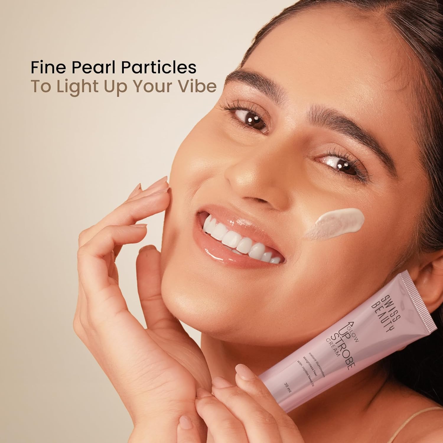 Swiss Beauty Glow Up Strobe Cream | Dewy Radiance | Hydrating | Versatile Use | With Jojoba Oil | For All Skin Types | 30ml, Shade- 1. Pink Twilight