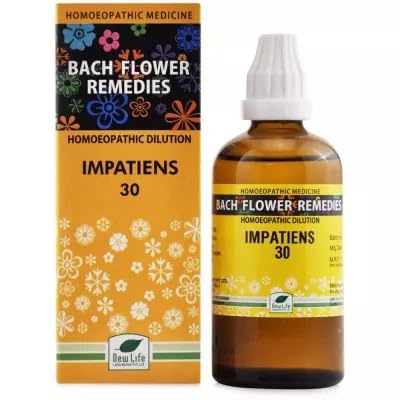 New Life Bach Flower Dilution Impatiens (30ml) for Stress relief