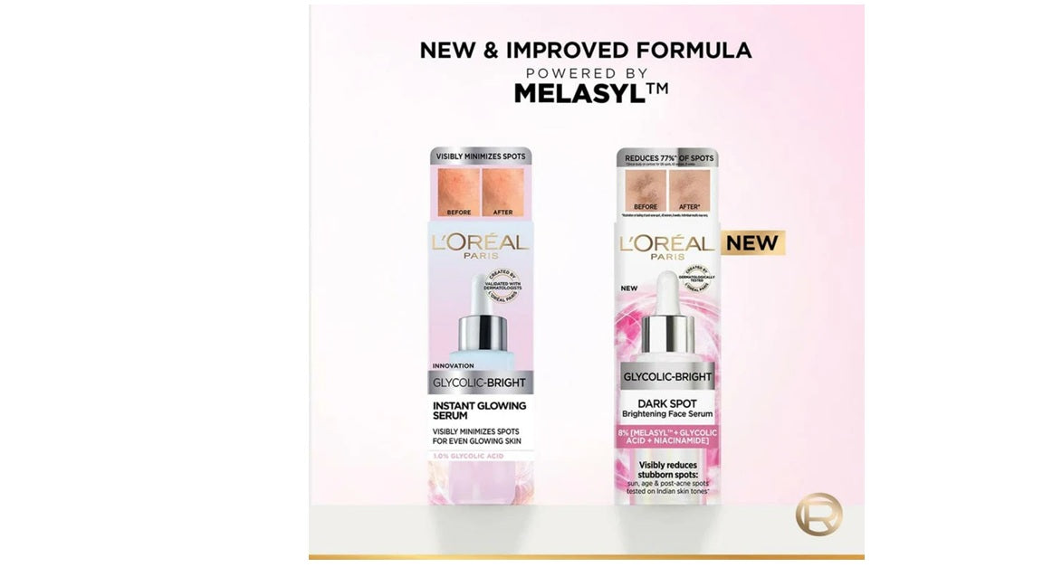 LOreal Paris Glycolic Acid Glowing And Protecting CSMS (Cleanser, Serum, Moisturizer, Sunscreen) Regime Kit - kit