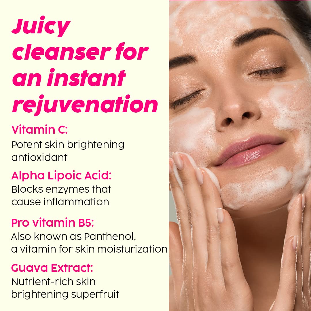 PLIX - THE PLANT FIX Vitamin C Juicy Face Wash (100 ml) Cleanser For Skin Brightening, With Pro Vitamin B5 For Moisturization & Alpha Lipoic Acid For Glowing Skin |