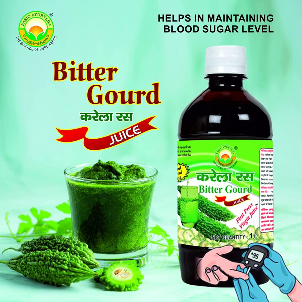Basic Ayurveda Bitter Gourd Juice 1ltr For Immunity and Digestion, blood sugar levels and bad cholesterol levels