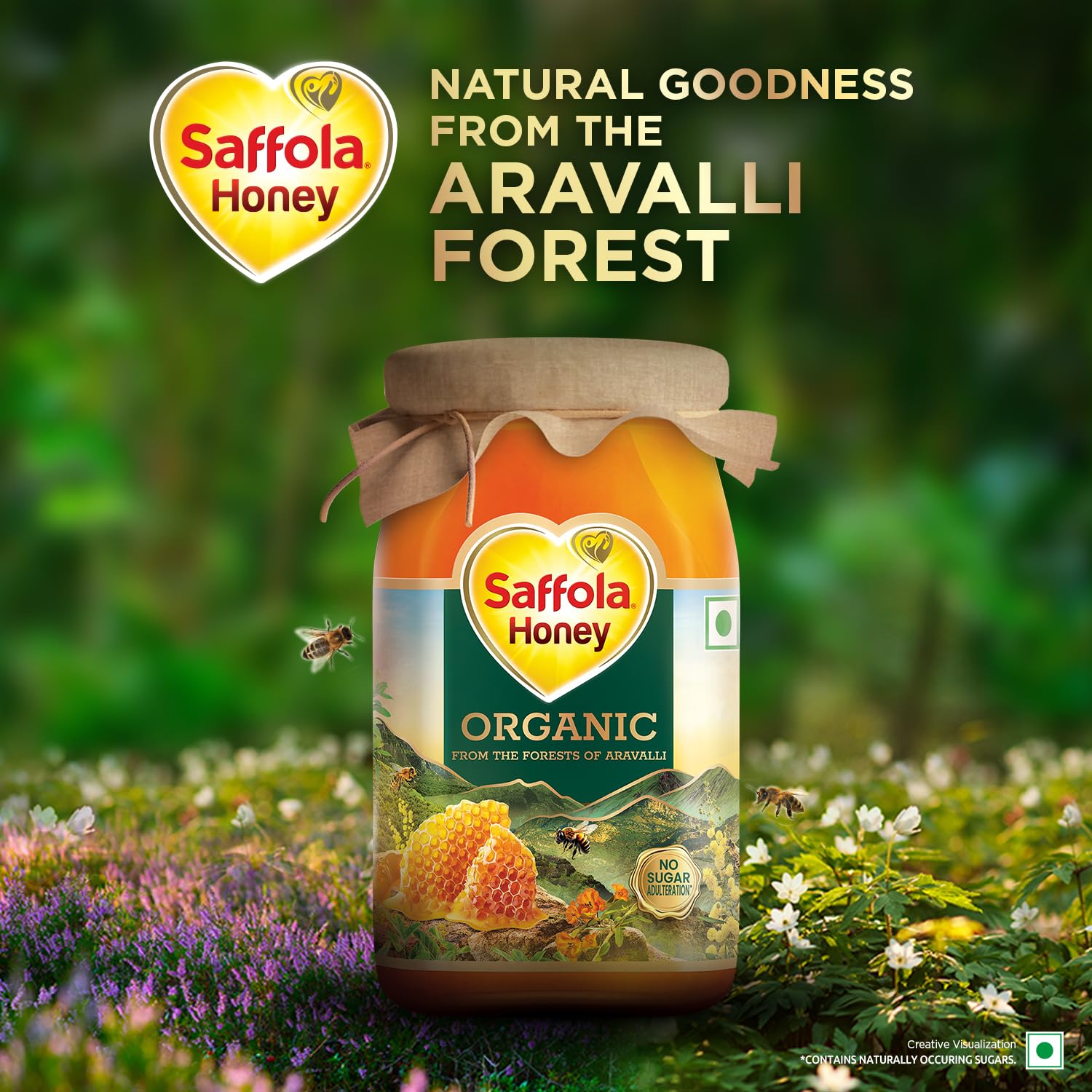 Saffola Wild Forest Organic Honey, 500g, 100% Pure Wild Forest Organic Honey