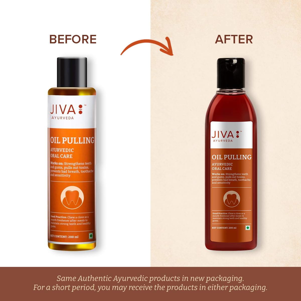 Jiva Ayurveda Oil Pulling 200 ml For Strengthening teeth and gums, bad breath, toothache and sensitivity