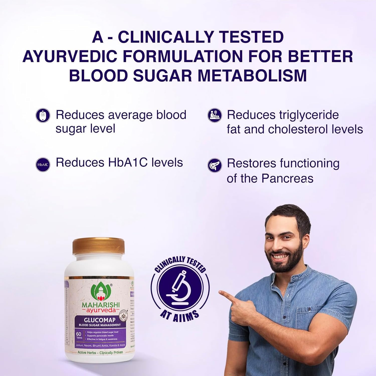 Maharishi Ayurveda Glucomap (60 tablets) For Diabetes Management, Blood Sugar Levels