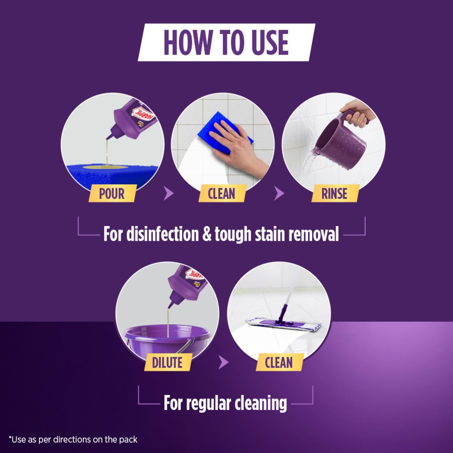Harpic Bathroom Cleaner Ultra | Petal Breeze | 1L | 10X Tough Stain Remover