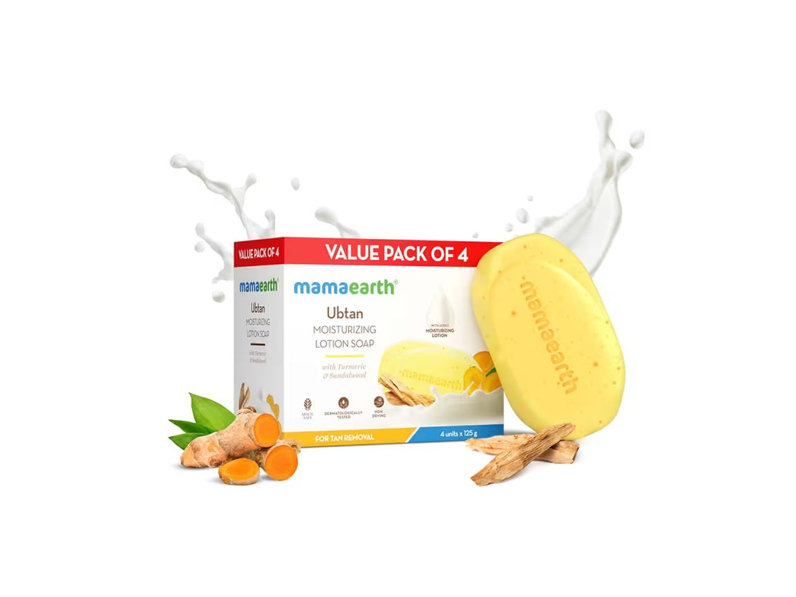 Mamaearth Ubtan Moisturizing Lotion Soap - (4 pcs)