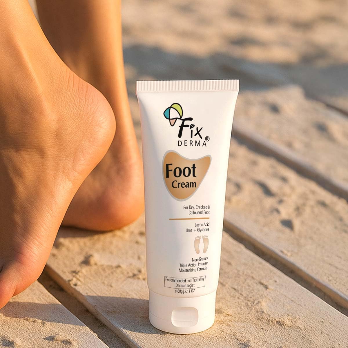 Fixderma Foot Cream Moisturizes, Soothes & Repair Dry, Cracked Heal & Calloused Foot Skin 60gm