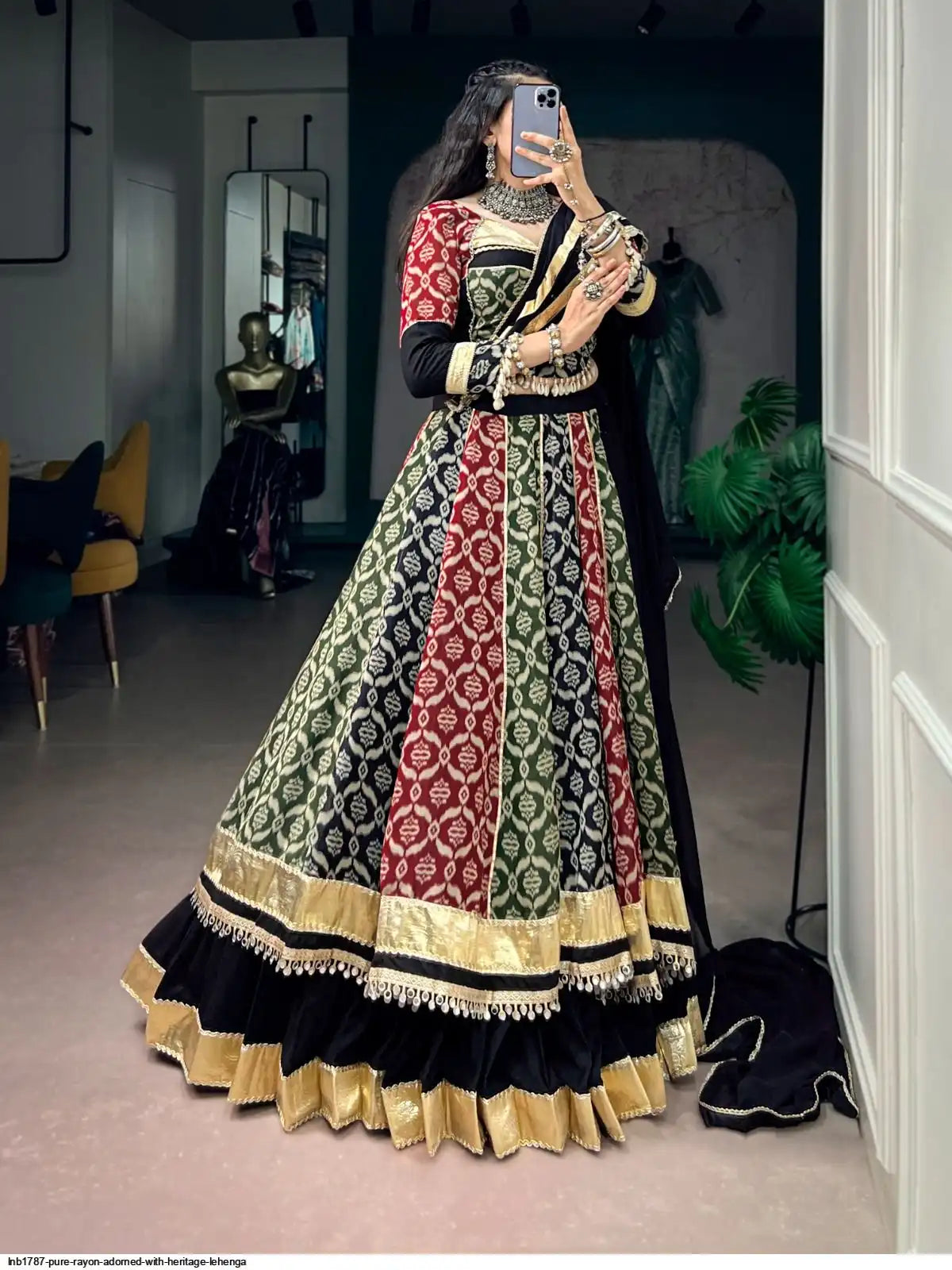 LNB1787 PURE RAYON ADORNED WITH HERITAGE LEHENGA