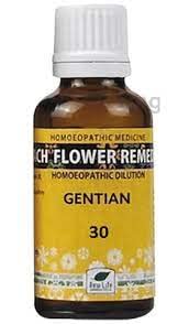 New Life Bach Flower Gentian (30ml) For negative thinking patterns, confidence, decision making