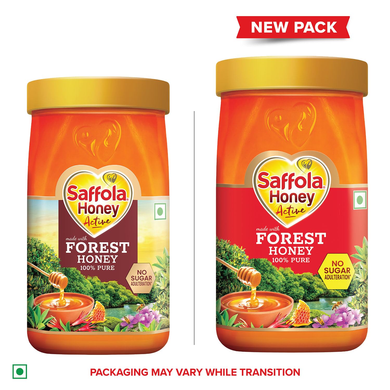 Saffola Honey Active, 1kg, Made with Sundarban Forest Honey, 100% Pure Honey, No sugar adulteration, Natural Immunity booster