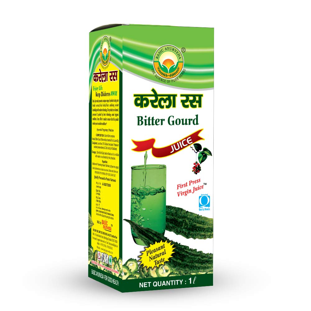 Basic Ayurveda Bitter Gourd Juice 1ltr For Immunity and Digestion, blood sugar levels and bad cholesterol levels