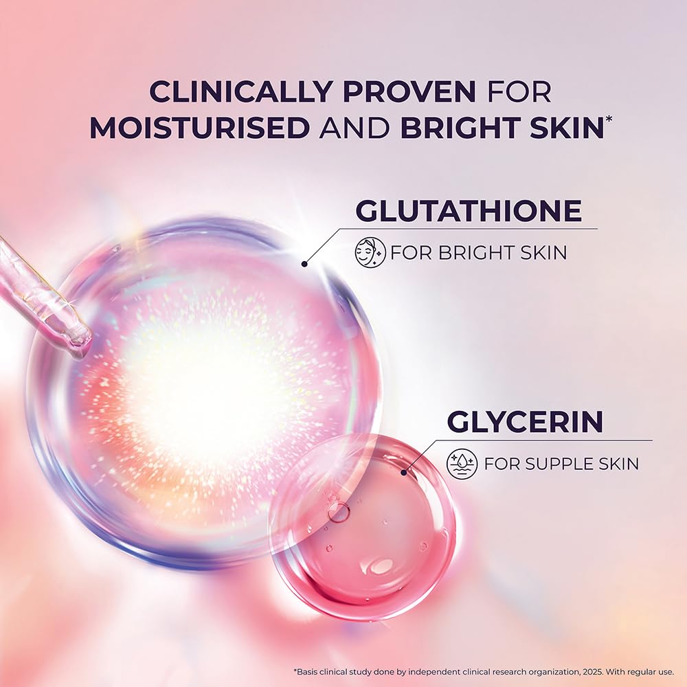 LUX International Bouncy & Bright Bathing Soap, 4 x 130g, LUXURIOUS BATHING EXPERIENCE, for Hydrated & Radiant Skin, with Glutathione & Glycerin, Improves Skin Texture, Cherry Blossom Fragrance